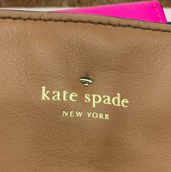 Kate Spade Bright Spot Avenue Grayce Leather Tote Cognac Brown & Pink - Picture 12 of 13